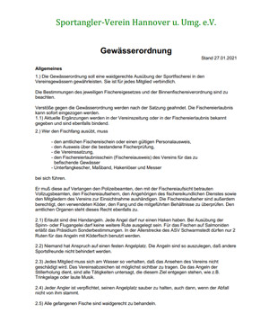 Gewsserordnung Stand